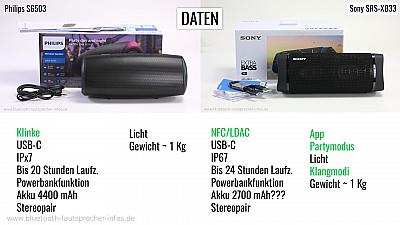 Philips S6305 VS Sony SRS-XB33 Vergleich 2
