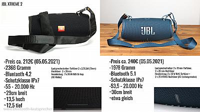 JBL XTREME 2 im Vergleich zum XTREME 3 3