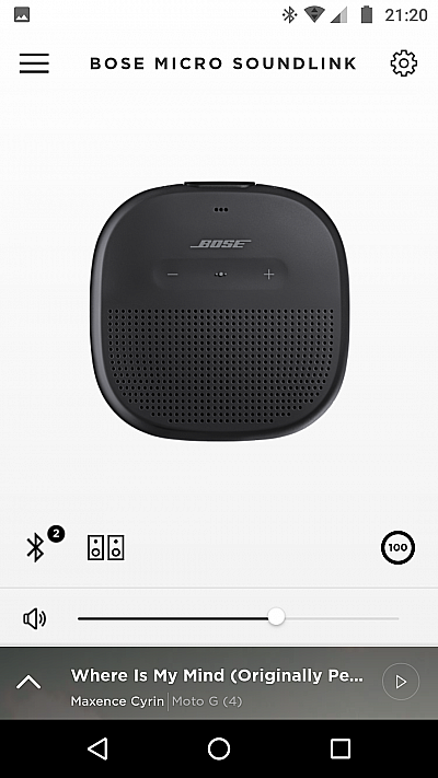 Bose Connect App Startseite